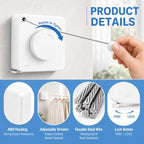 Retractable Clothesline, 15.7 FT Steel Wire, Adjustable Tension, Quick Lock - Image 6