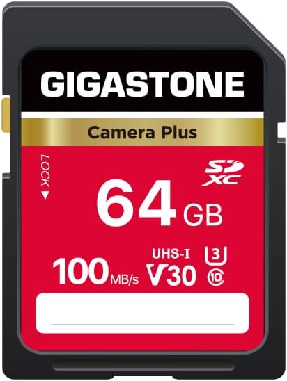 GIGASTONE 64GB SD Card, Camera Plus, UHS-I U3 Class 10 SDXC Memory Card Full HD by Gigastone