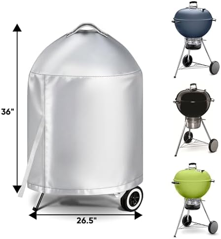 iCOVER Grill Cover for Weber 22 Inch Charcoal Kettle- Heavy Duty Waterproof BBQ - Image 2
