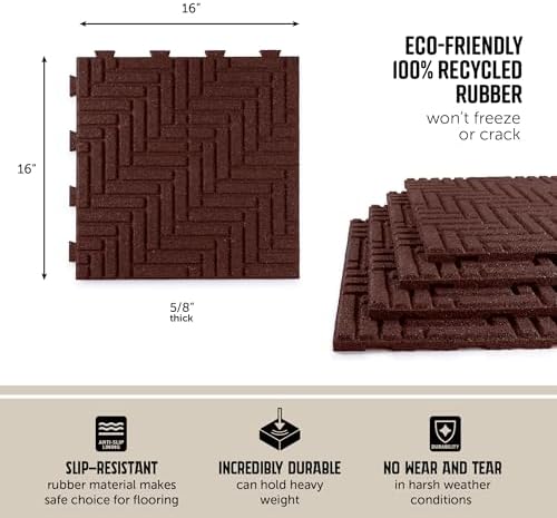 Playsafer Herringbone Rubber Interlocking Tiles | 16 X 16 | Easy Install - Image 4