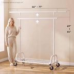 HOKEEPER Clothes Rack Load 450LB Clothing Rack Height Adjustable White - Image 7