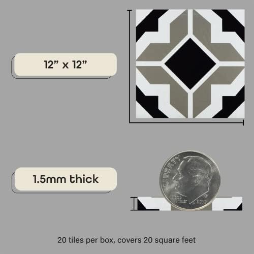 Vinyl Peel & Stick Vinyl Floor Tiles, 12 x 12 in - Image 4