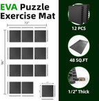 Art3d 12-Pack 24"x24" EVA Interlocking Exercise Mats, 48 Sq.Ft - Image 2
