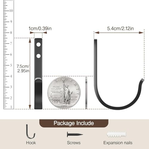 20-Pack Door Hooks for Coat and Towel Black - Image 5