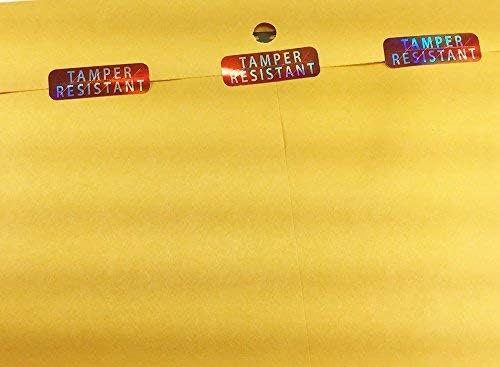 Tamper-Resistant Metallic Labels, 0.5 x 1.5 Inch 500 Total Tamper Stickers - Tamper Proof Stickers, Ideal for Food Delivery, Food Packaging, Envelope Seals, Product Protection