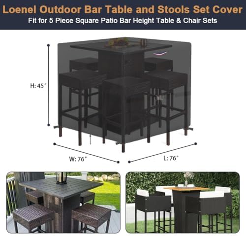 Outdoor Waterproof Dining Table Bar Set Cover - Image 2