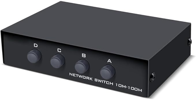 Toptekits 4 Port Way 8P8C RJ45 Network Ethernet Splitter Manual ABCD Sharing - Image 2
