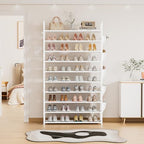 LUKYTOWER Sturdy Tall Shoe Rack 10 Tier Stackable Shoes Organizer - Image 7