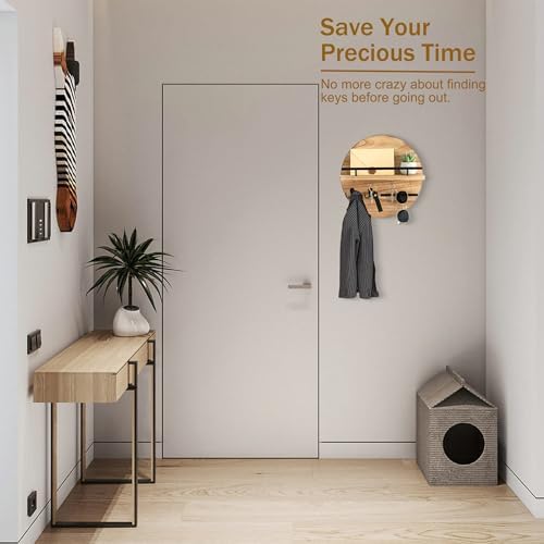 Key Holder Wall Mount with Shelf and Hooks, Mail Organizer - Image 5