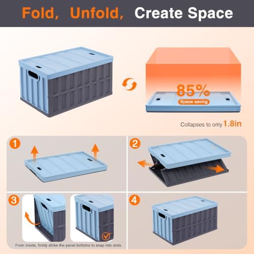 Citylife 2PC 64L Collapsible Storage Bins - Image 4