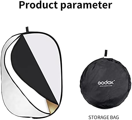 Godox 40"x60"/100x150cm Collapsible Photography Light Reflector, 5-in-1 Oval - Image 7