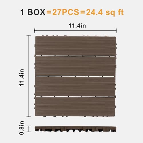 Outvita 27 PCS Interlocking Patio Deck Tiles, 12x12 Plastics Indoor Outdoor - Image 2