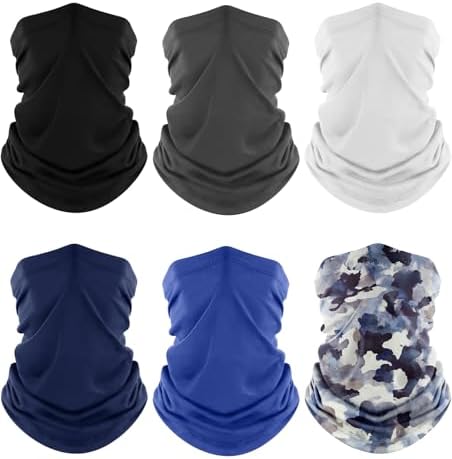 Fuinloth Neck Gaiter, 6 Pack Cooling UV Protection Bandana Face Mask Gator by fuinloth