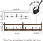 AMBIRD 34.2 inch Wooden Extra-Long Wall Hook Rack - Image 5