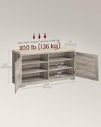 VASAGLE 3-Tier Shoe Storage Bench - Image 2
