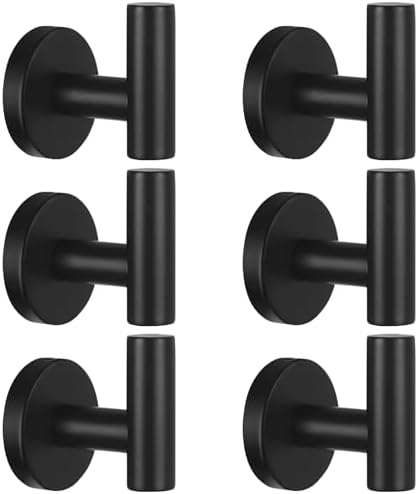 Kruodop Towel Hooks for Bathroom, 6 Packs Wall Mount Towel Holder, Stainless by Kruodop
