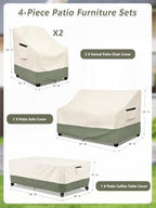 Rileytee Patio Furniture Set Covers Waterproof 4Pcs - Image 2