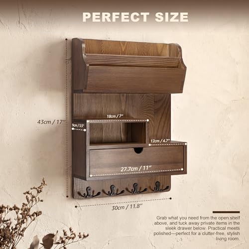Rebee Vision Pine Wood Key Holder Wall Mount - Image 2