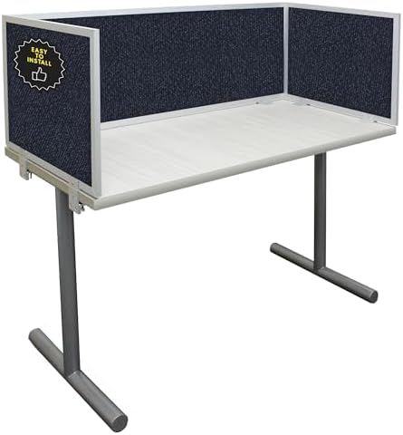 OBEX Acoustic Mounted Screen Privacy Panel Table Top Separator, Sound Blocking Desk Divider (Slate, 24" X 36")