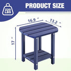 LZRS 2-Tier Patio Side Table, Heavy Duty HDPE Outdoor End Table - Image 3