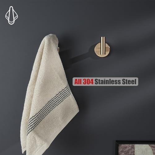 JQK Bathroom Towel Hook Champagne Bronze, Coat Robe Clothes Hook - Image 5