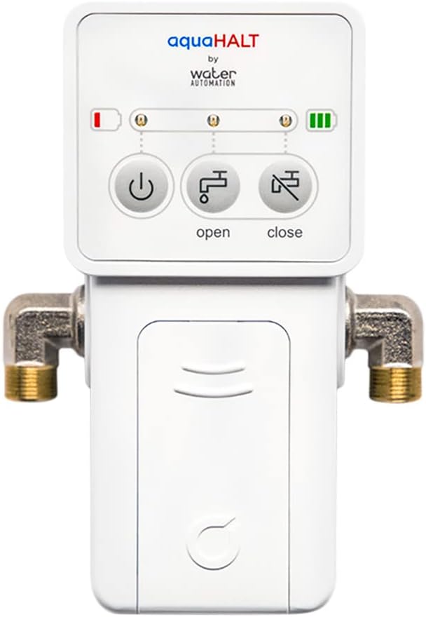 Smart Home Water Toilet Leak Detector Alarm and Automatic Shut Off Valve by aquaHALT