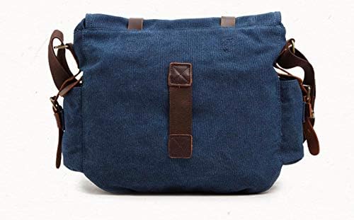 Sechunk Vintage Military Leather Canvas Laptop Bag Messenger Bags Medium - Image 6