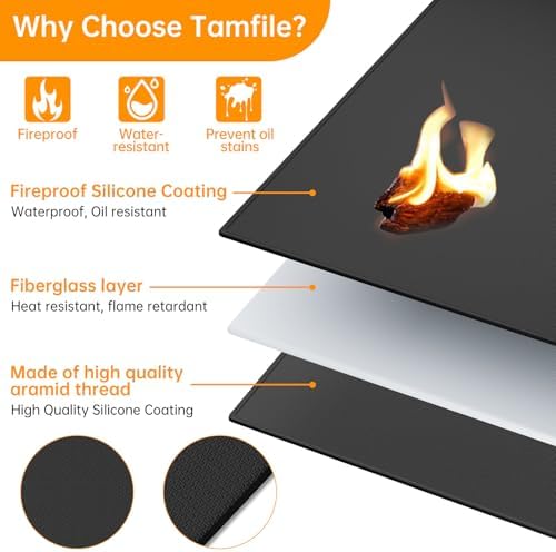 Tamfile 68x48 Inch Grill Mats for Blackstone, Double-Sided Fire Pit Mat - Image 2