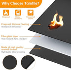 Tamfile 50x30 Inch Grill Mats for Blackstone, Double-Sided Fire Pit Mat - Image 2