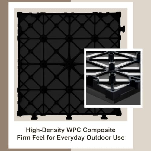 JJWOOD Stone-Look Interlocking Deck Tiles, Matte Rock Texture Outdoor Floor - Image 5