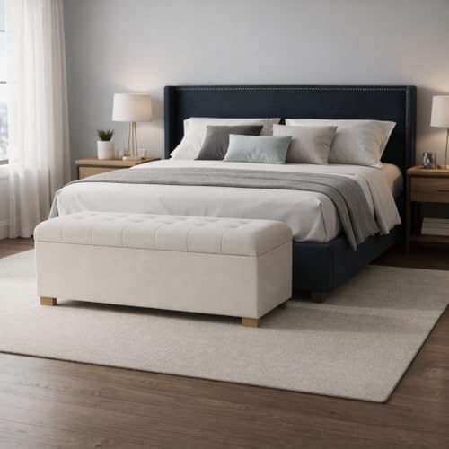 HomePop 46" Tufted Storage Ottoman Bench - Image 2