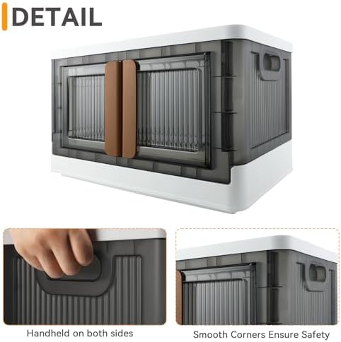 Storage Box, Plastic Cabinet, 8.4 Gallon Capacity, 4 Packs, Stackable - Image 3