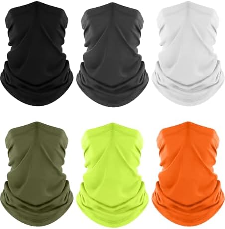 Fuinloth Neck Gaiter, 6 Pack Cooling UV Protection Bandana Face Mask Gator by fuinloth