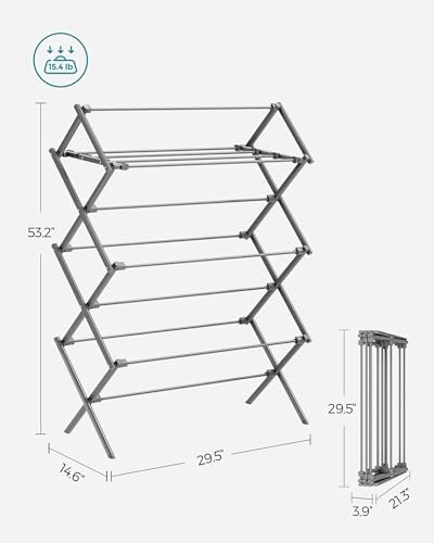 SONGMICS Foldable Clothes Drying Rack, 29.5 x 14.6 x 53.1 Inches - Image 6