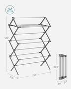 SONGMICS Foldable Clothes Drying Rack, 29.5 x 14.6 x 53.1 Inches - Image 6