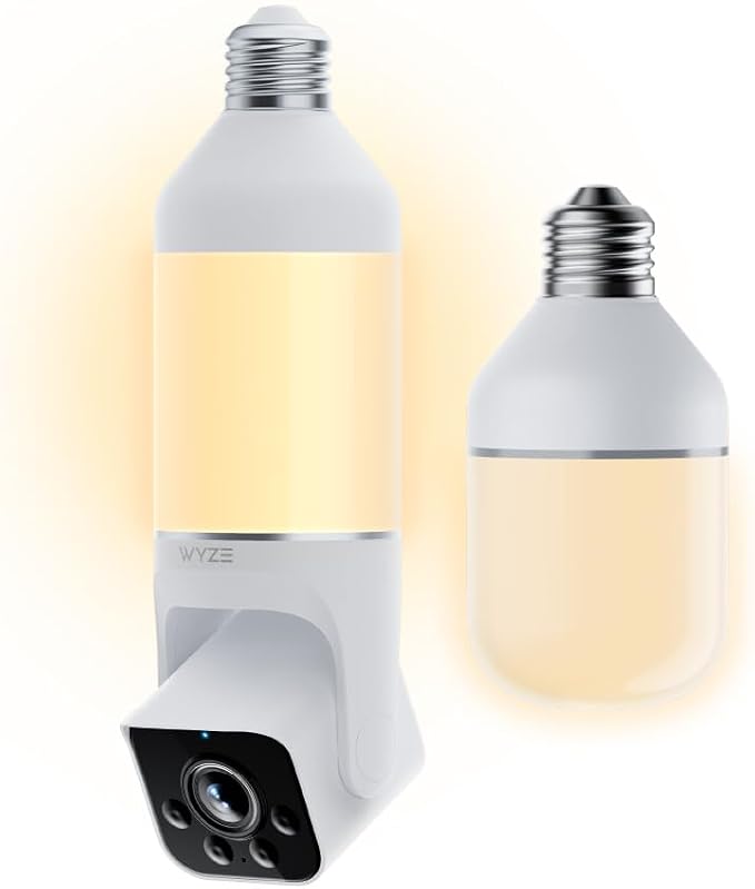 Bundle of WYZE Bulb Cam Security Camera and Accessory, 2K HD Security Cameras by WYZE