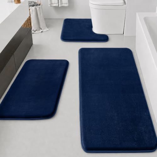 HUXMEYSON Bathroom Rugs Sets 3 Piece, Non-Slip & Quick Dry Bath Mat Set by HUXMEYSON