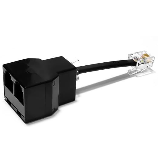Phone Jack Splitter for Landline Telephone RJ11 6P4C 2-Way in-Line or in-Wall by RetailAndBulk