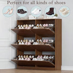 BORNOON Shoe Cabinet with 6 Flip Drawers, Slim Narrow Shoe Storage Cabinet - Image 4