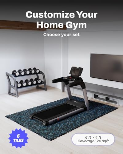 AIRHOP 0.56in Thick 24 Sq Ft Exercise Equipment Mats, 6 Tiles Upgraded Rubber - Image 4