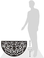 Kempf Rubber Scroll Doormat Half Moon Mat, Indoor Outdoor Entrance Mat - Image 2