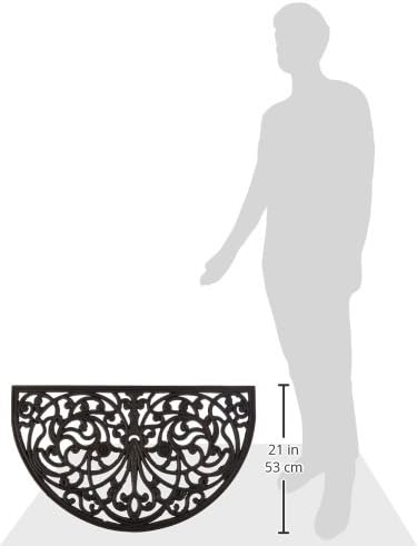 Kempf Rubber Scroll Doormat Half Moon Mat, Indoor Outdoor Entrance Mat - Image 2