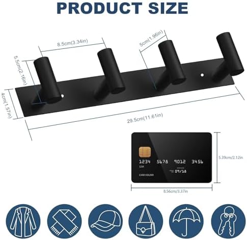 VAEHOLD Hat and Coat Wall Mount Rack - Image 2