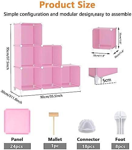 AWTATOS Cube Storage Organizer, Closet Organizers, 6 Cube Shelf - Image 3