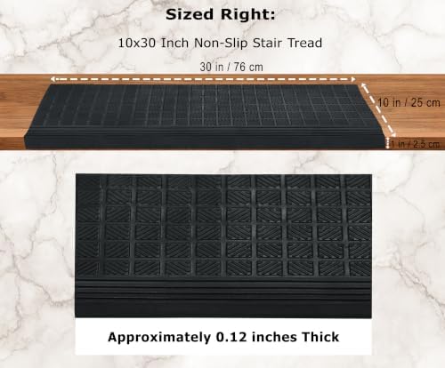 Stair Treads — 6 Pack 10x30 inch Summit Grip Rubber Stair Mats - Image 2