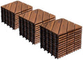 Acacia Wood Interlocking Deck Tiles by KORVYAL