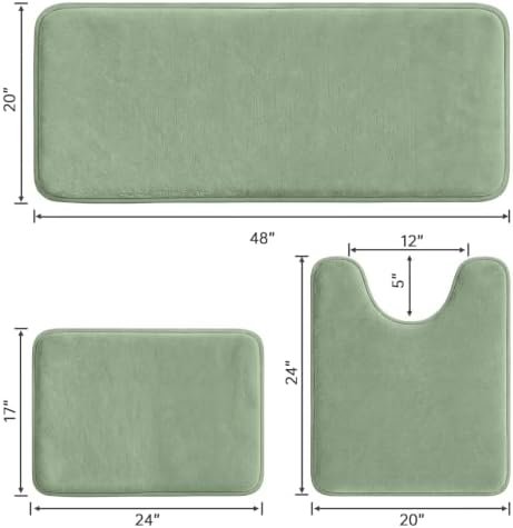HUXMEYSON 3-Piece Memory Foam Bathroom Rug Set - Image 2