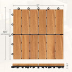 Yaheetech 27PCS Acacia Interlocking Deck Tiles Outdoor Patio Flooring - Image 3