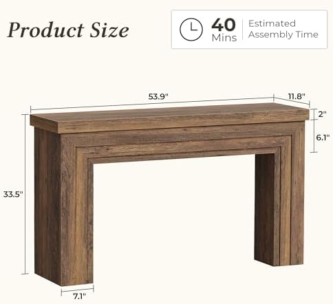 Huuger 54 Inch Entryway Table, Rectangular Console Table - Image 2