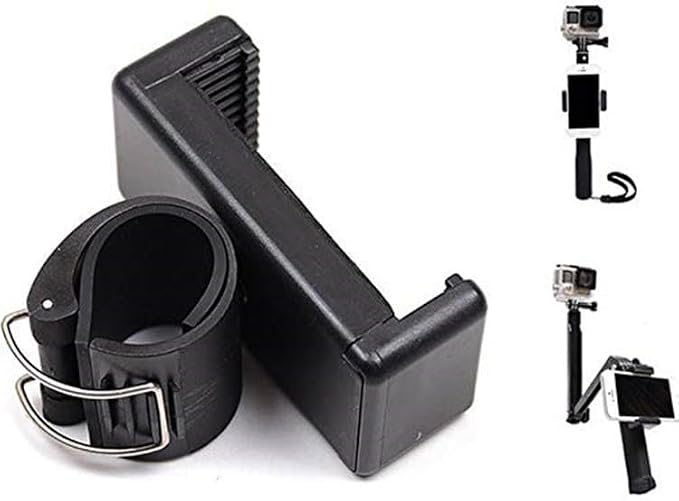 2 Pack Selfie Stick Mount Phone Holder Clip Clamp Pole Phone Mount - Image 5